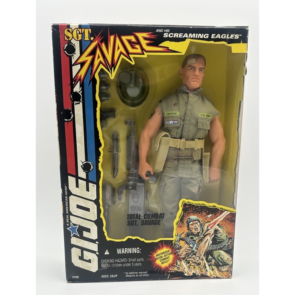 1995 HASBRO GI JOE SGT. SAVAGE TOTAL COMBAT 12" ACTION FIGURE NEW IN BOX